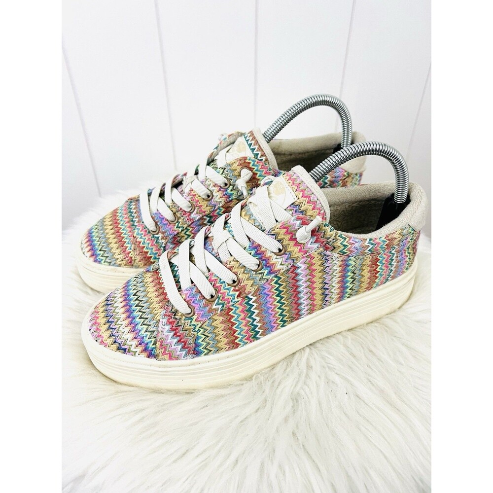 Roxy Sheilahh 2.0 Funky Colorful Woven Platform Sneakers Shoes Y2K Size 9.5
